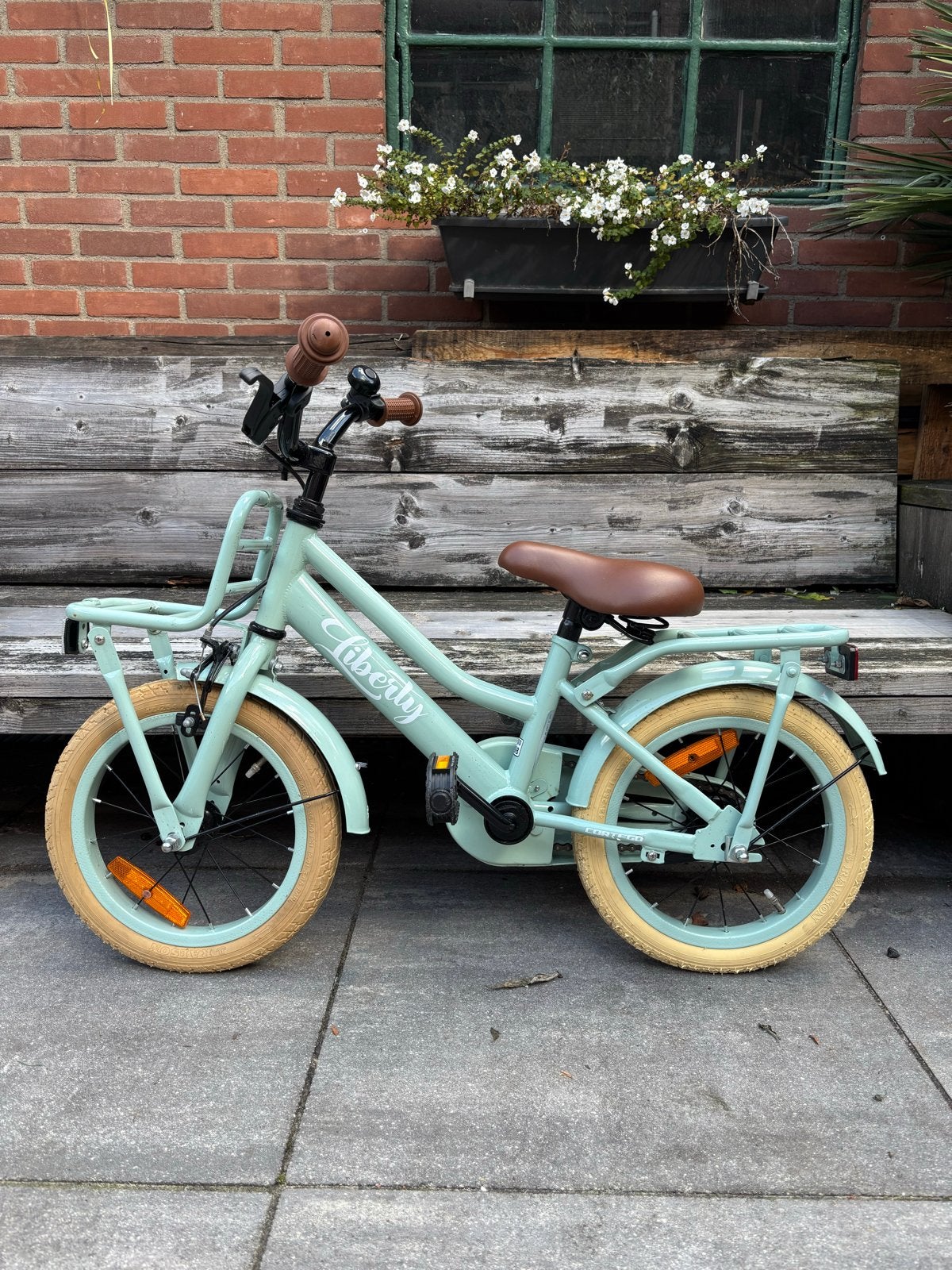Cortego Liberty meisjesfiets Groen 14 inch, Fietsen en Brommers, Ophalen, Zo goed als nieuw, Terugtraprem, 14 inch of minder