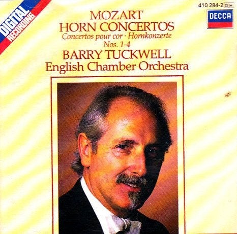 MOZART Horn concertos CD TUCKWELL DECCA, Ophalen of Verzenden, Classicisme, Gebruikt, Orkest of Ballet