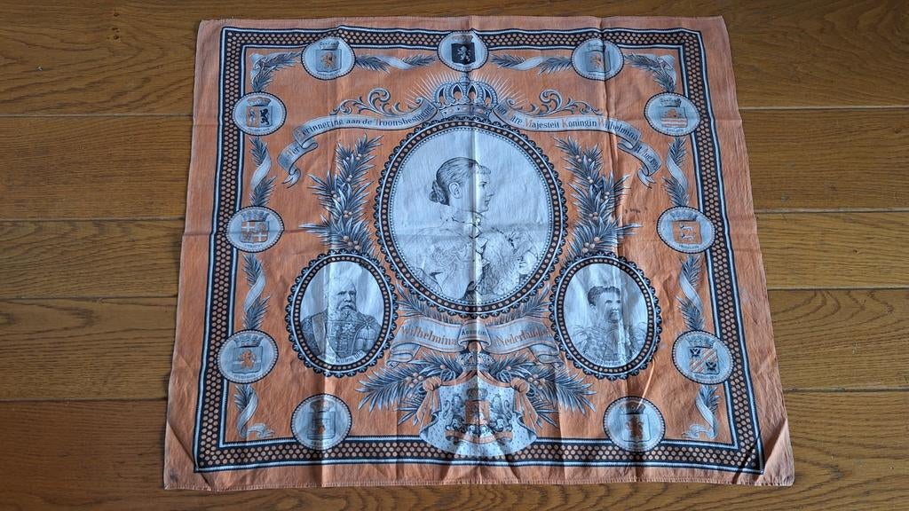 Bijzonder kleed troonsbestijging Wilhelmina 1898, Ophalen of Verzenden, Gebruikt, Kaart, Foto of Prent
