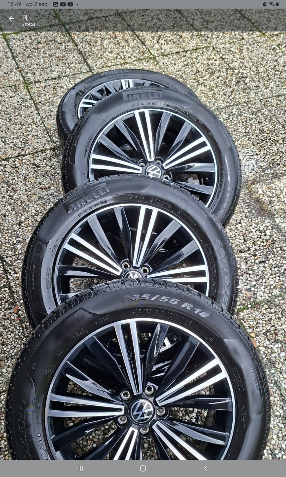 Tiguan  Winterbanden met Velgen - 235/55 R18, Auto-onderdelen, Banden en Velgen, Ophalen, 18 inch, Gebruikt, Banden en Velgen