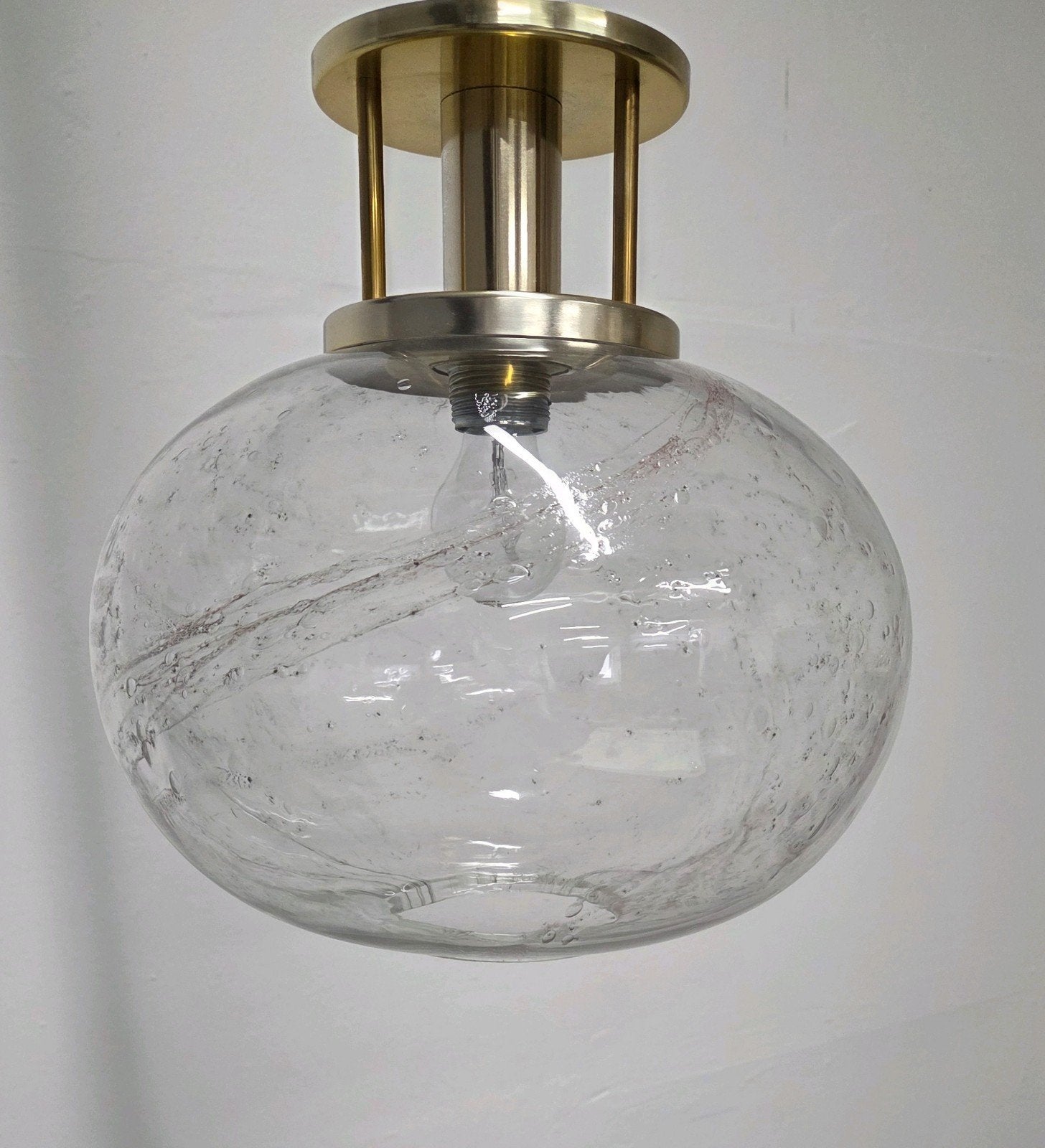 Mid-Century plafondlamp Doria Big Ball jaren 70, Ophalen, Gebruikt, E27 (groot), Mid Century