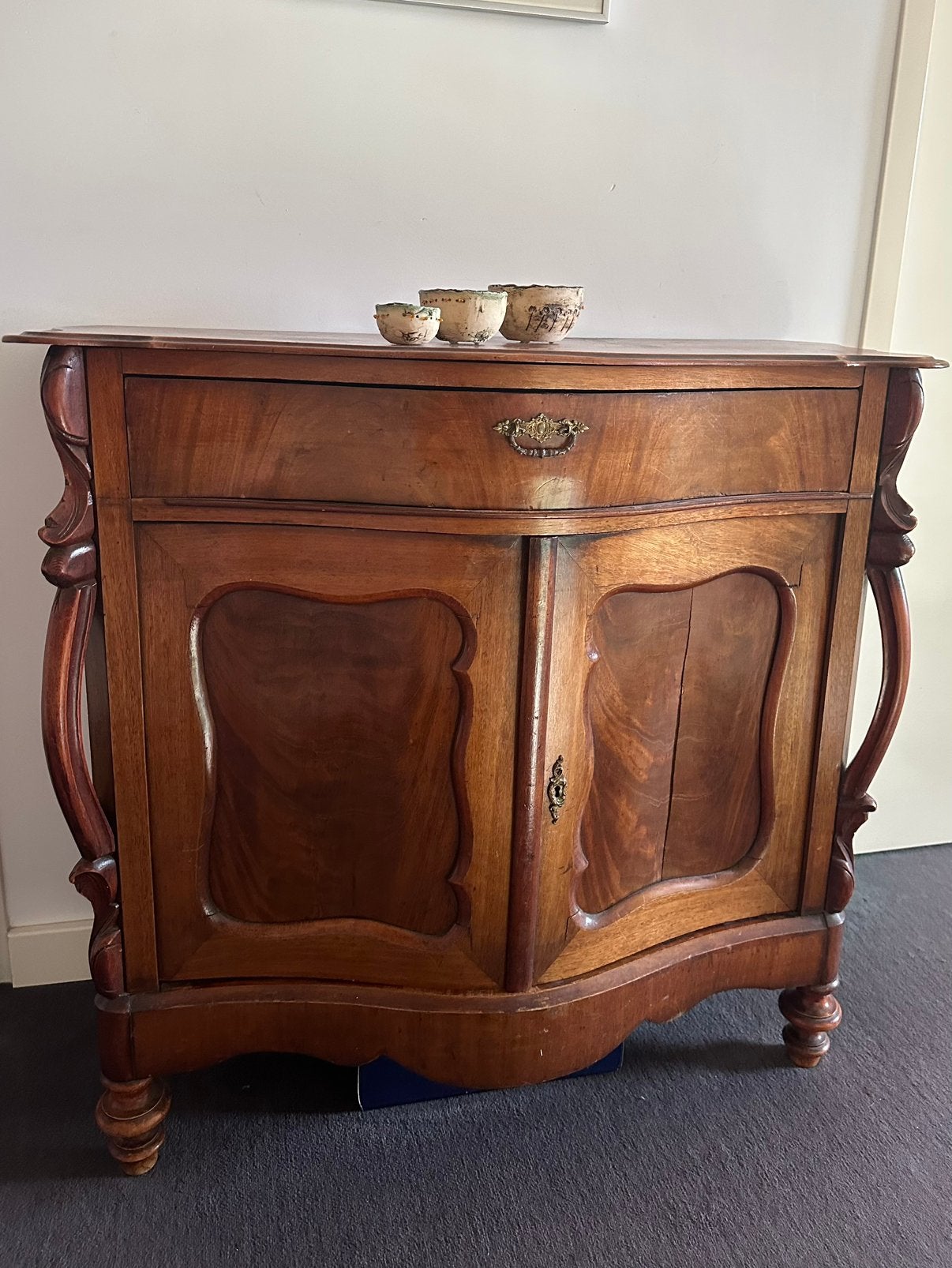 Biedermeier kastje bruin, Ophalen of Verzenden