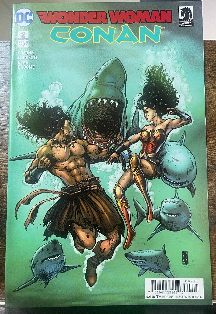 Wonder Woman / Conan #2 Shark Cover (DC/Dark Horse Comics), Eén comic, Amerika, Ophalen of Verzenden, Zo goed als nieuw