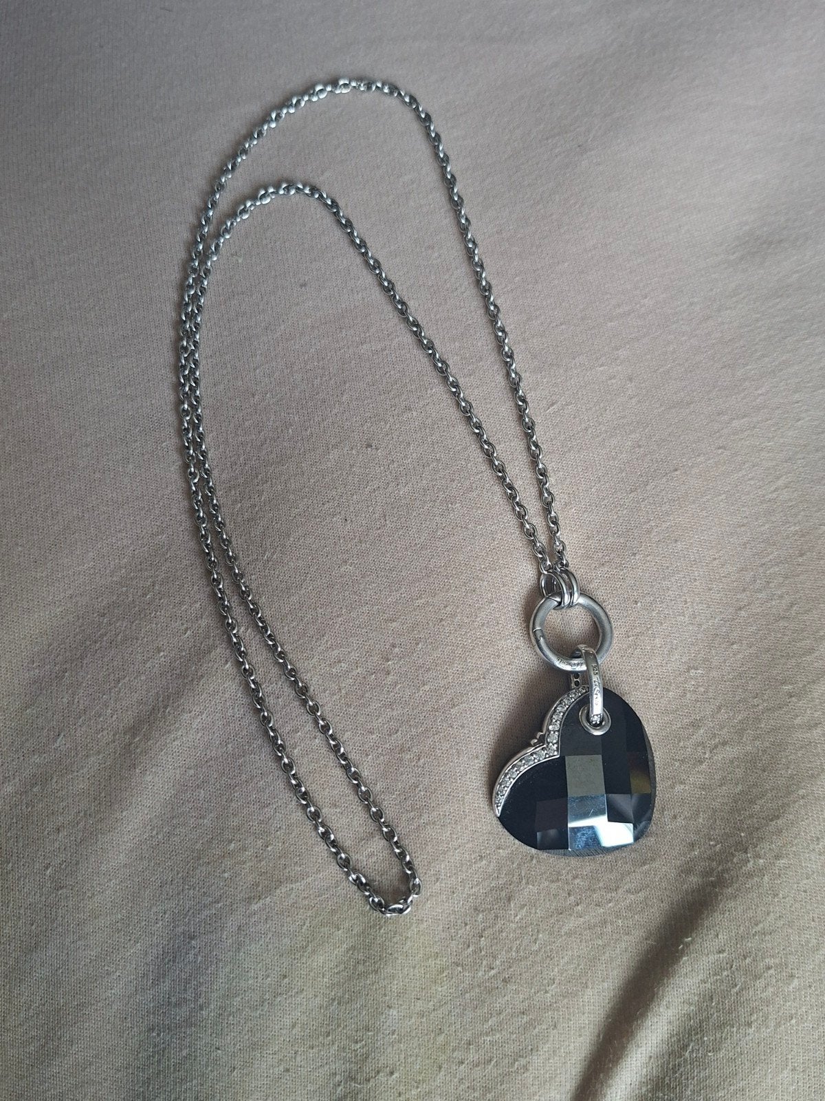 Ti sento ketting met groot hart, Ophalen, Zilver, Zilver