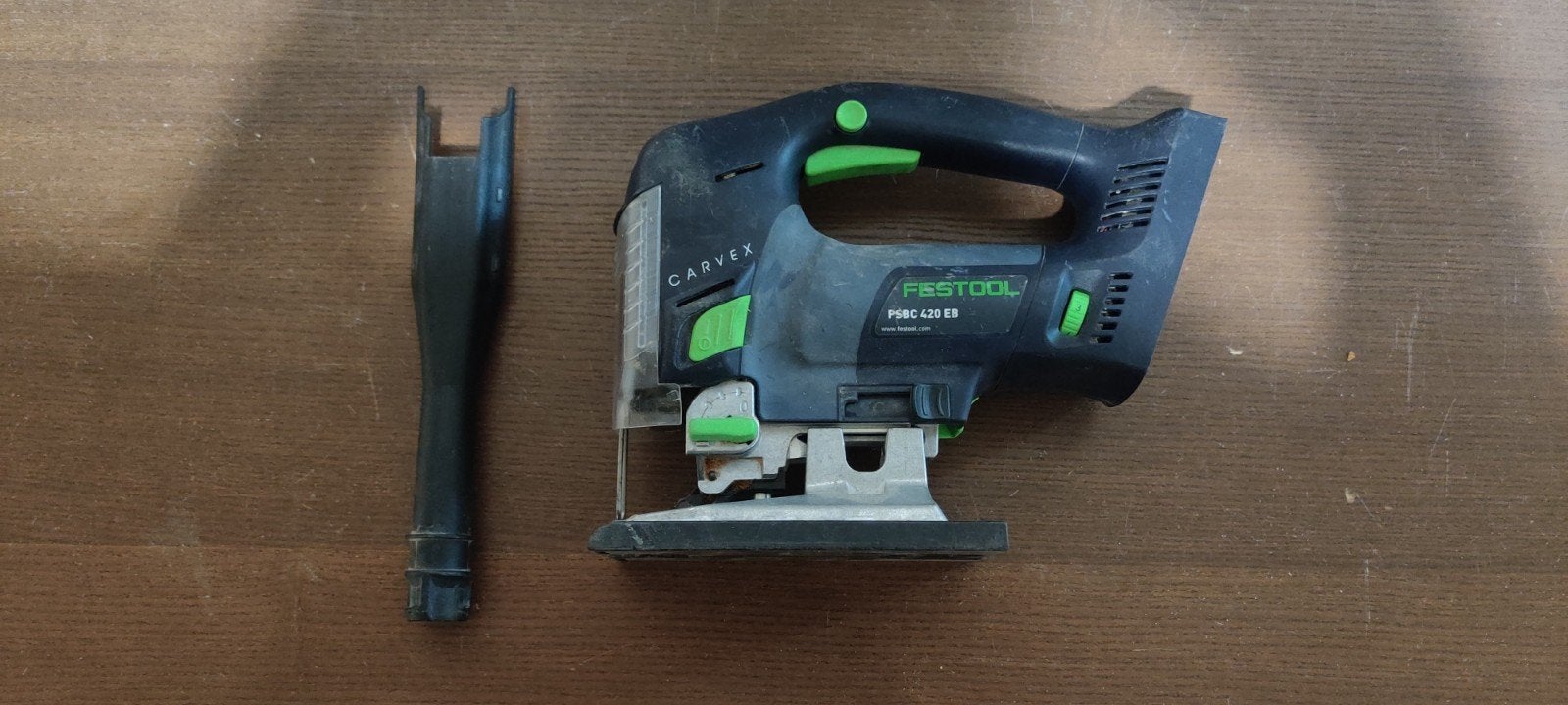 Festool PSBC 420 EB 18v nog in goede staat met afzuiging, Ophalen of Verzenden, Minder dan 600 watt, Decoupeerzaag, 30 tot 70 mm