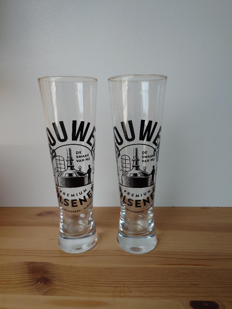 set van 2 brouwerij premium pilsener bierglazen albert heijn, Ophalen of Verzenden, Nieuw, Glas of Glazen, Overige merken