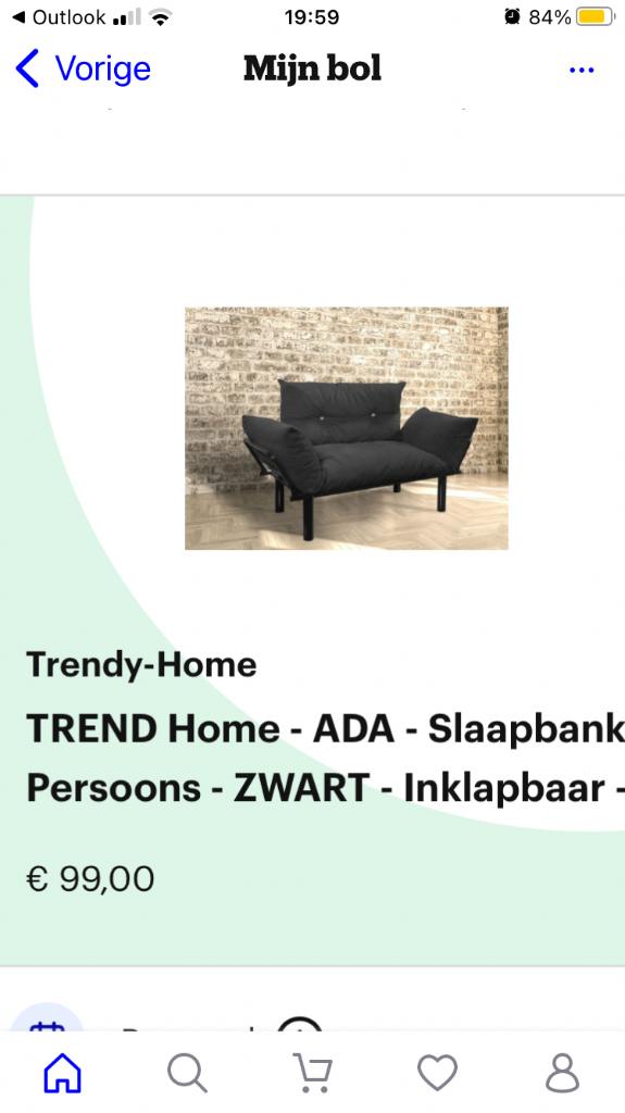 Trendy zwarte slaapbank Ada, Ophalen, Zwart, Overige maten, Overige maten