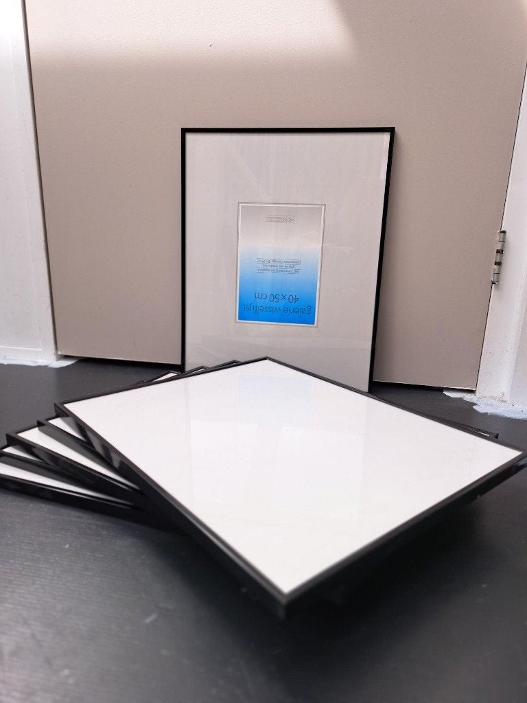 9 fotolijsten 40 x 50 cm, 6 zwart en 3 schildpadprint, Audio, Tv en Foto, Fotografie | Fotolijsten, Ophalen, Wissellijst, Zwart