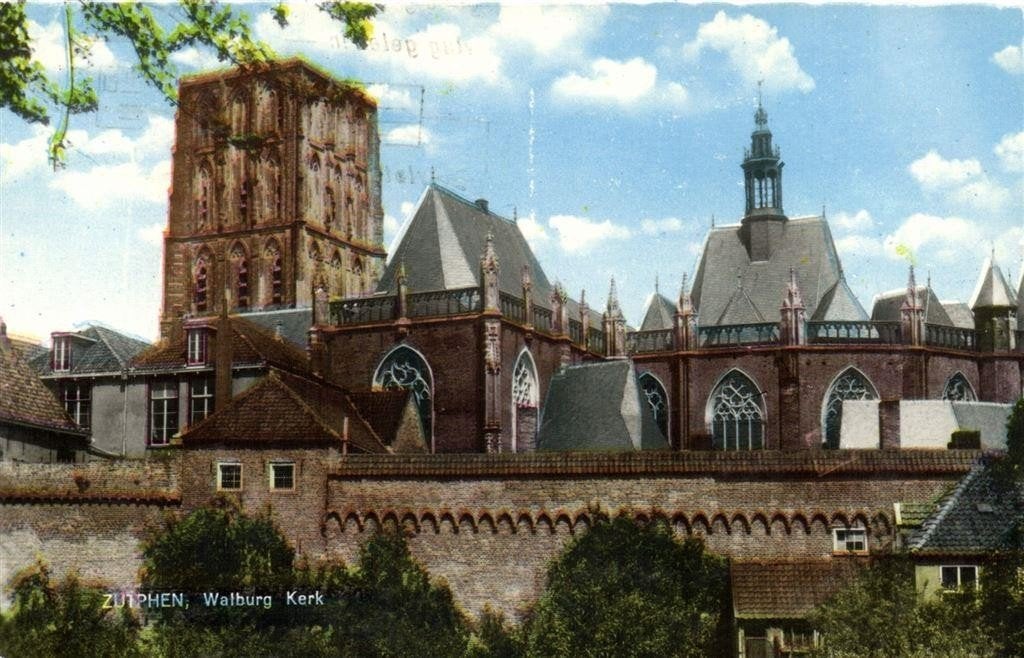Zutphen, Walburg Kerk - 1968? gelopen, Ophalen of Verzenden, 1960 tot 1980, Gelopen, Gelderland