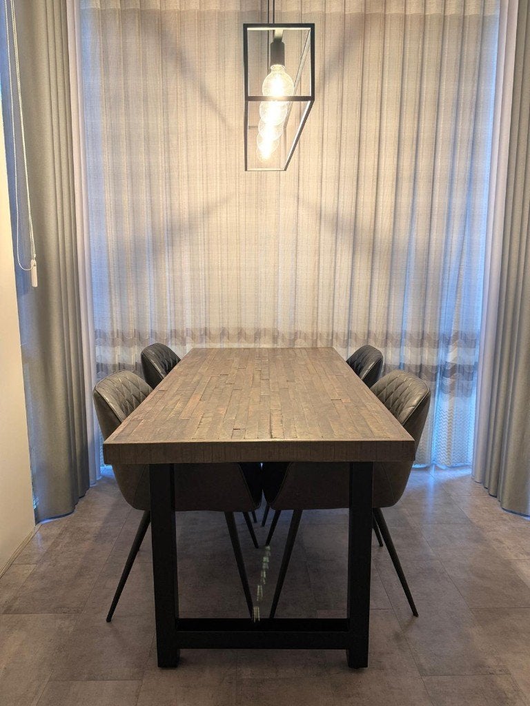 Eettafel acaciahout - uniek ontwerp, Ophalen, Overige materialen, 50 tot 100 cm, Zo goed als nieuw