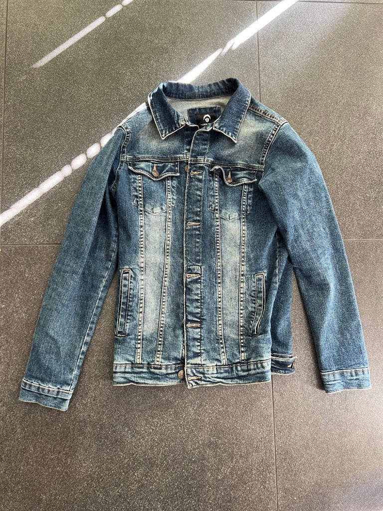 spijkerjas heren small, Kleding | Heren, Ophalen, Zo goed als nieuw, Maat 46 (S) of kleiner, Blauw