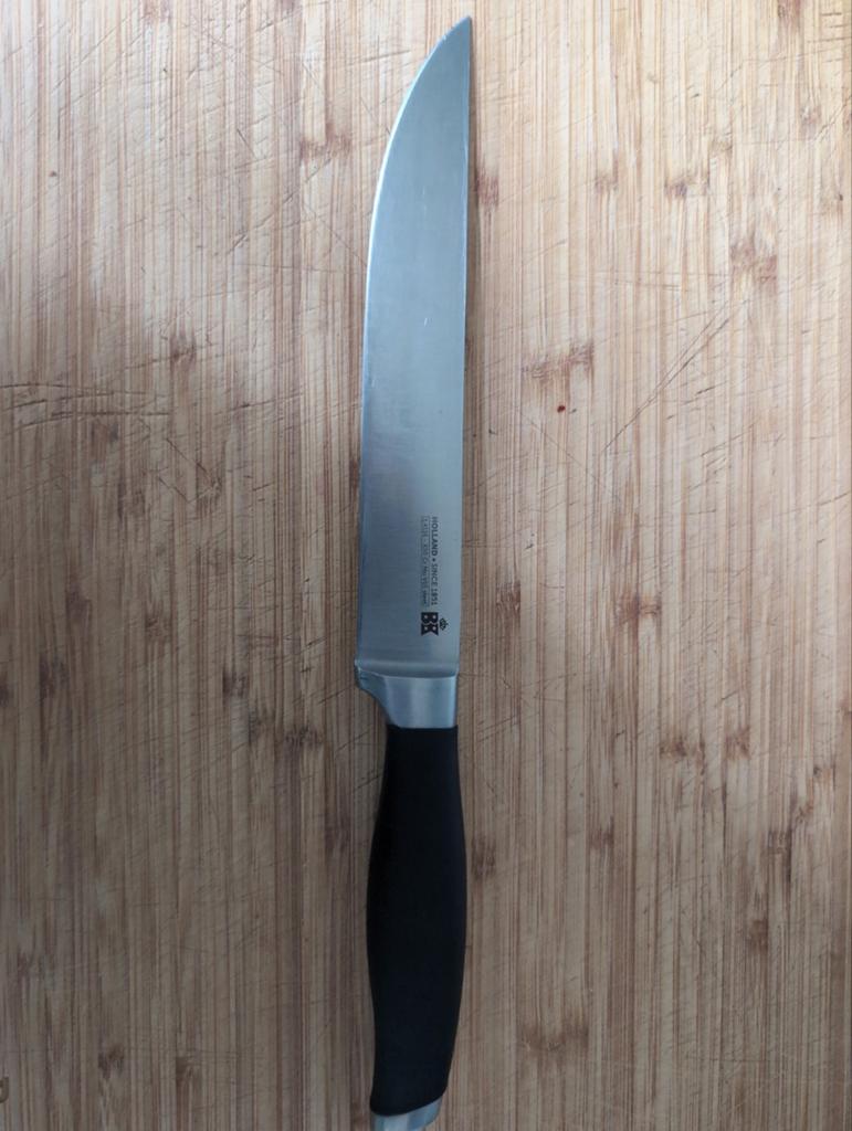 BK Holland Koksmes - 20 cm RVS, Ophalen of Verzenden, Gebruikt, Rvs of Chroom, Los bestek