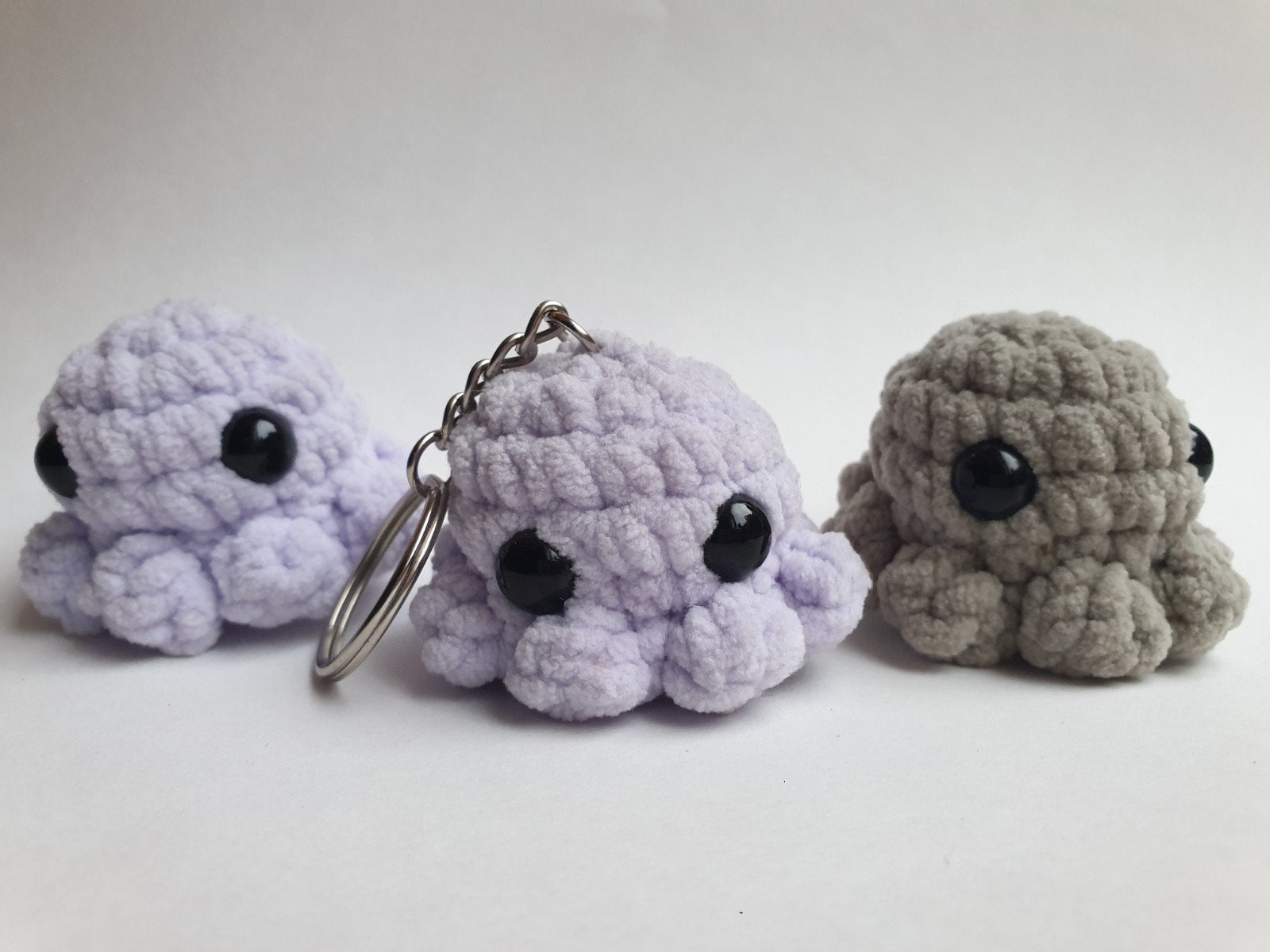 Gehaakte knuffel / sleutelhanger - octopus - paars en groen, Ophalen of Verzenden, Nieuw