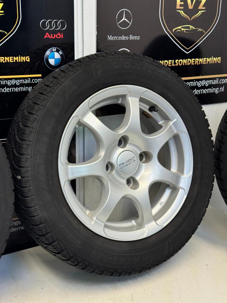 Peugeot 206+ 2010 lichtmetalen velgen met winterbanden 4x108, 14 inch, Gebruikt, Evzhandelsonderneming@gmail.com, C.Huygensstraat 14a