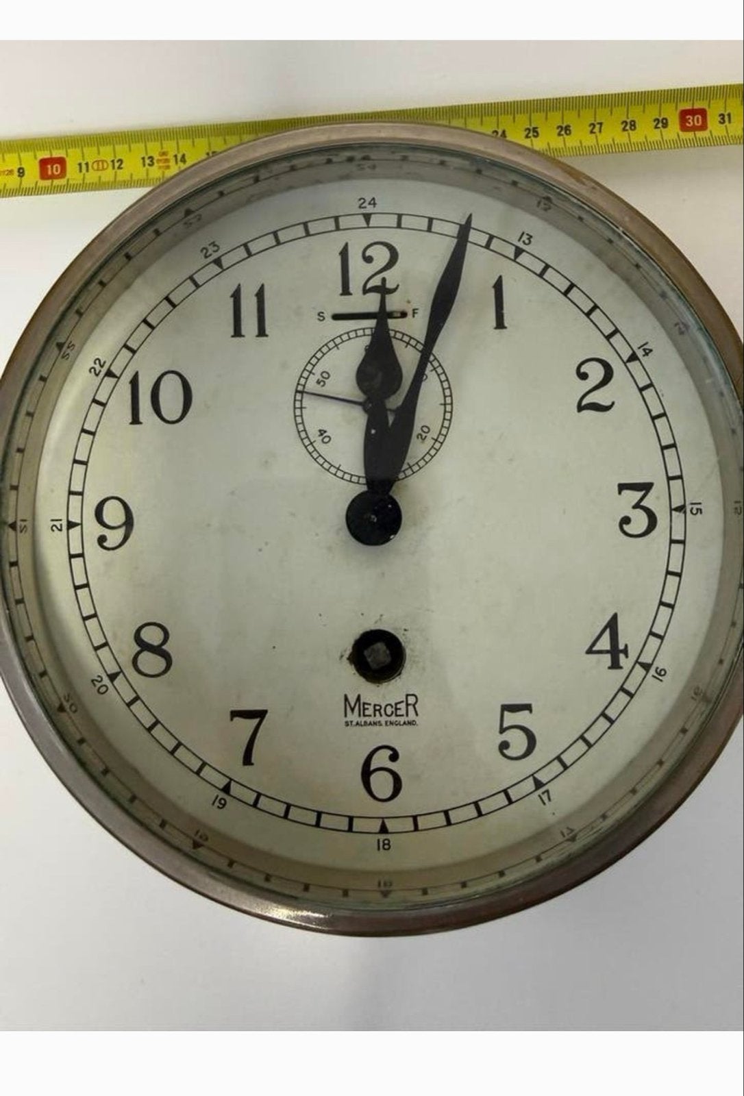 Vintage Mercer St. Albans scheepsklok, messing, jaren '50, Antiek en Kunst, Ophalen of Verzenden