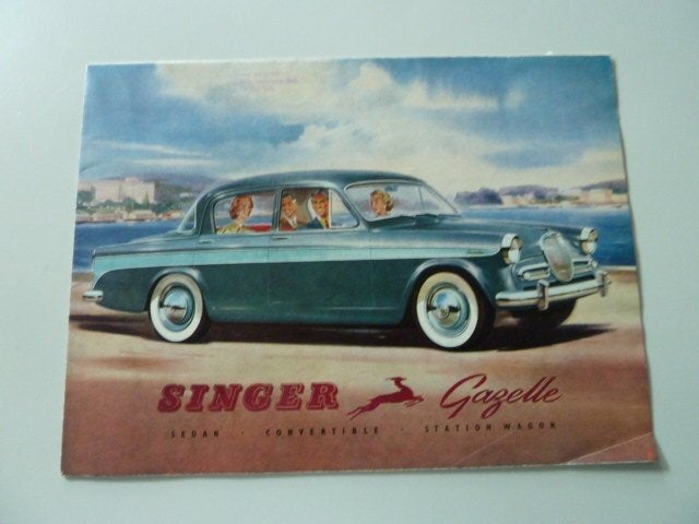 1959 Singer Gazelle Sedan, Covertible & Wagon Brochure USA, Verzenden, Gelezen, Overige merken
