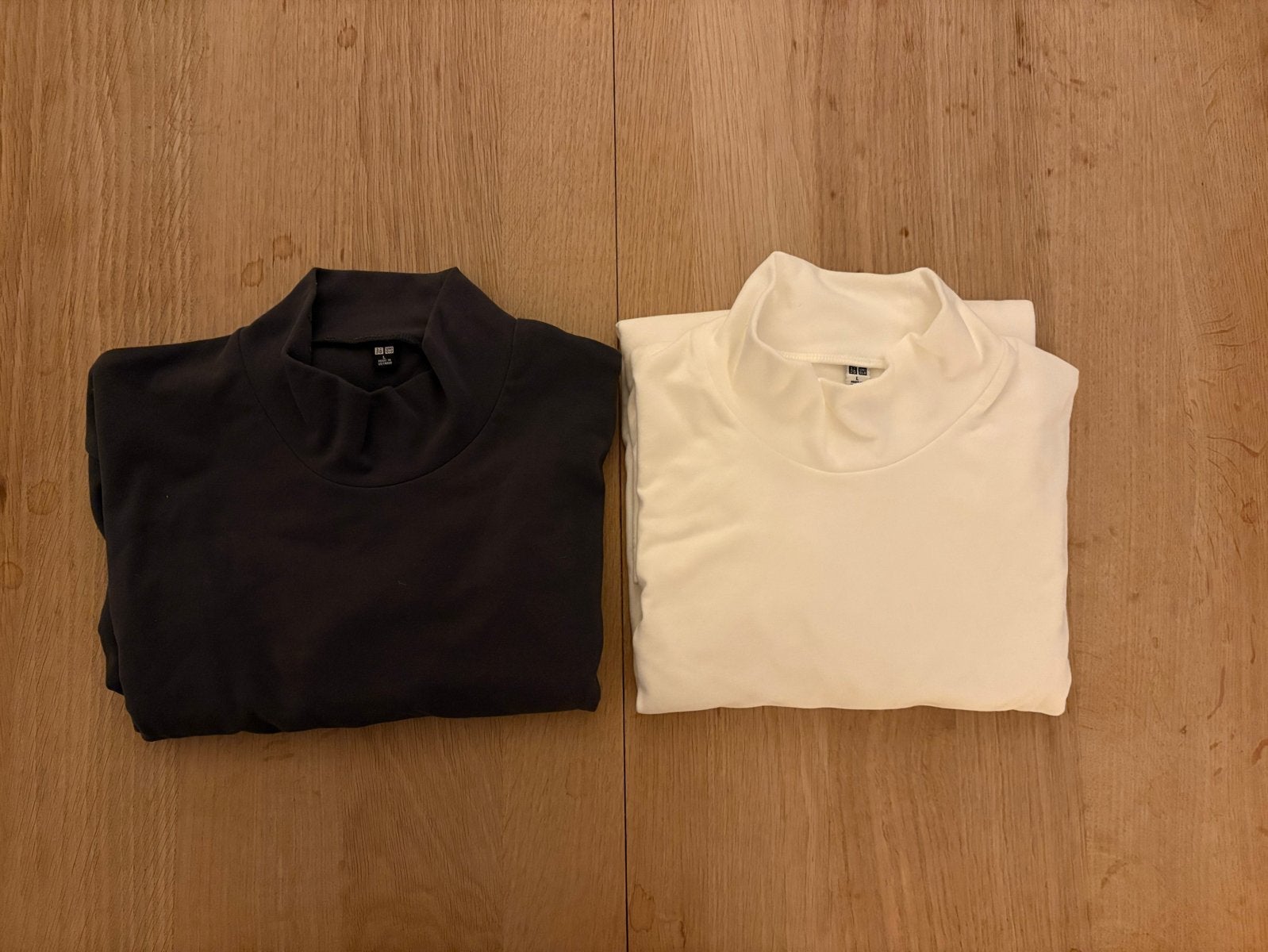 Set van 2 Uniqlo fleece coltruien - Wit & Donkergrijs (L), Verzenden, Wit, Maat 42/44 (L), Lange mouw