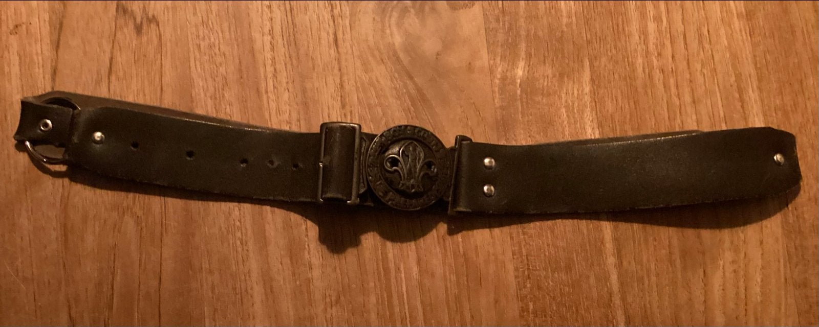 Vintage Scouting Riem met Franse Lelie Gesp, Verzamelen, Ophalen of Verzenden, Gebruikt