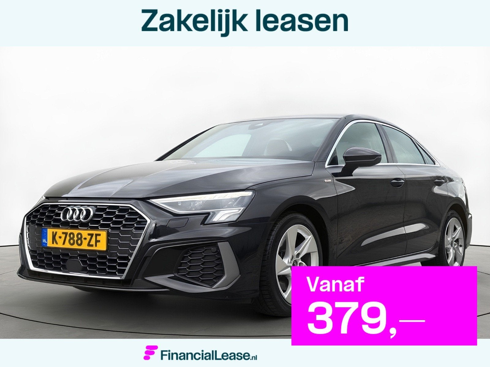 Audi A3 Limousine 35 TFSI 150PK 2X S-Line *NL-AUTO*, 4 cilinders, 150 pk, Leder en Stof, Zwart