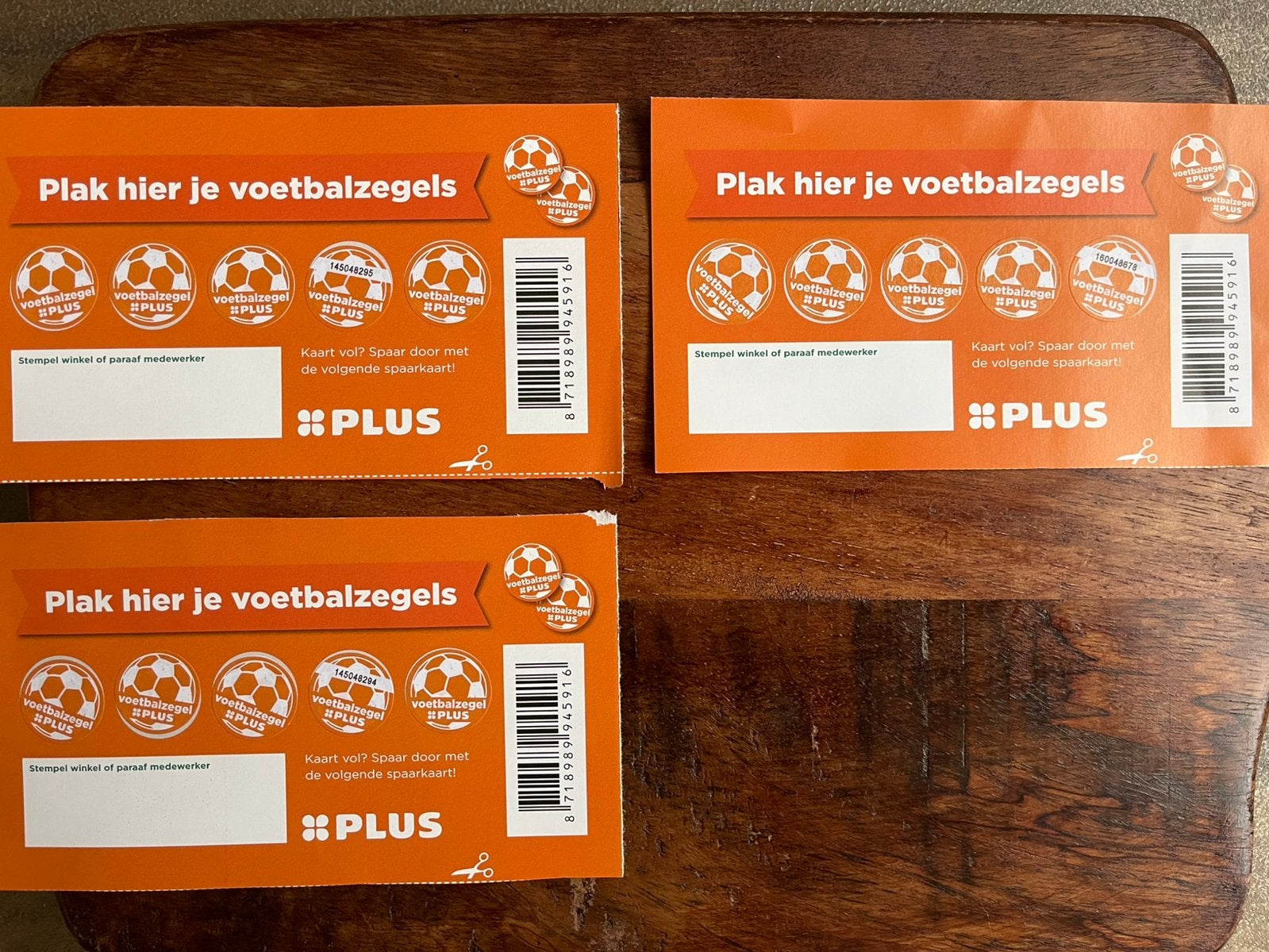 Plus voetbalactie 3 volle kaarten, Verzamelen, Supermarktacties, Plus, Ophalen of Verzenden