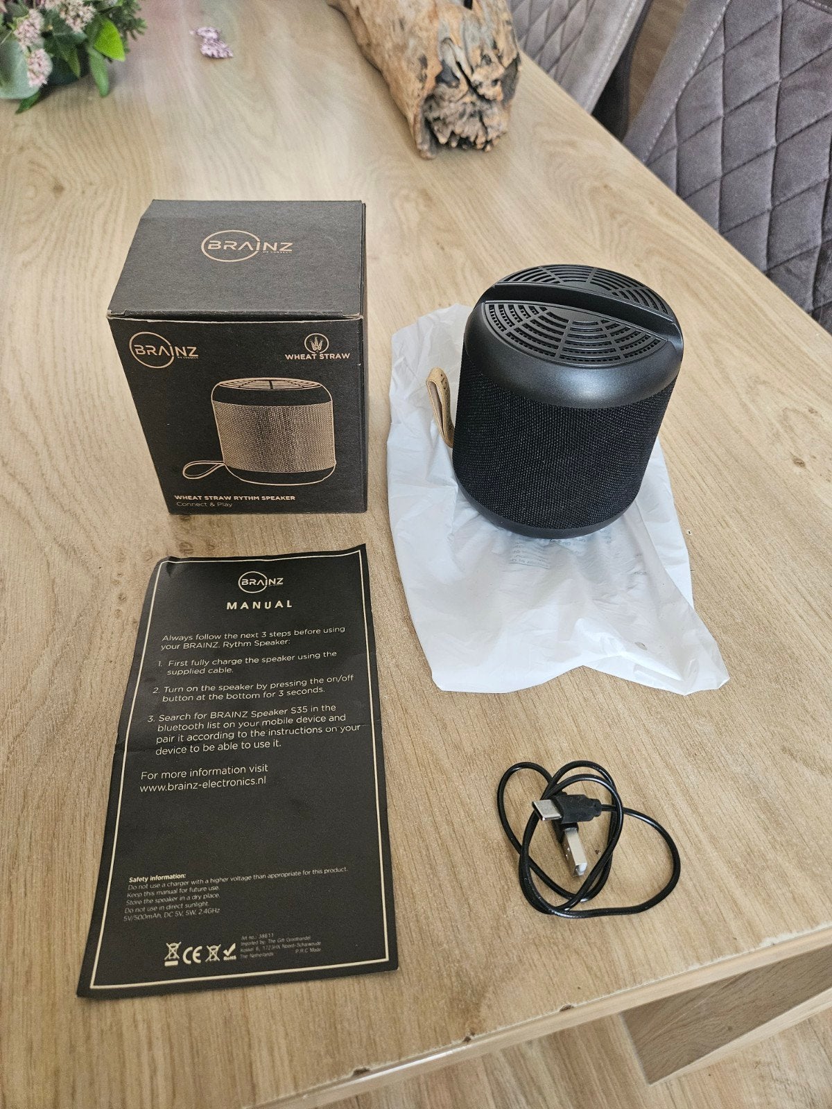 Nieuwe BRAINZ Wheat Straw Rythm Speaker - Bluetooth Speaker, Overige merken, Bluetooth, Nieuw, Ophalen of Verzenden