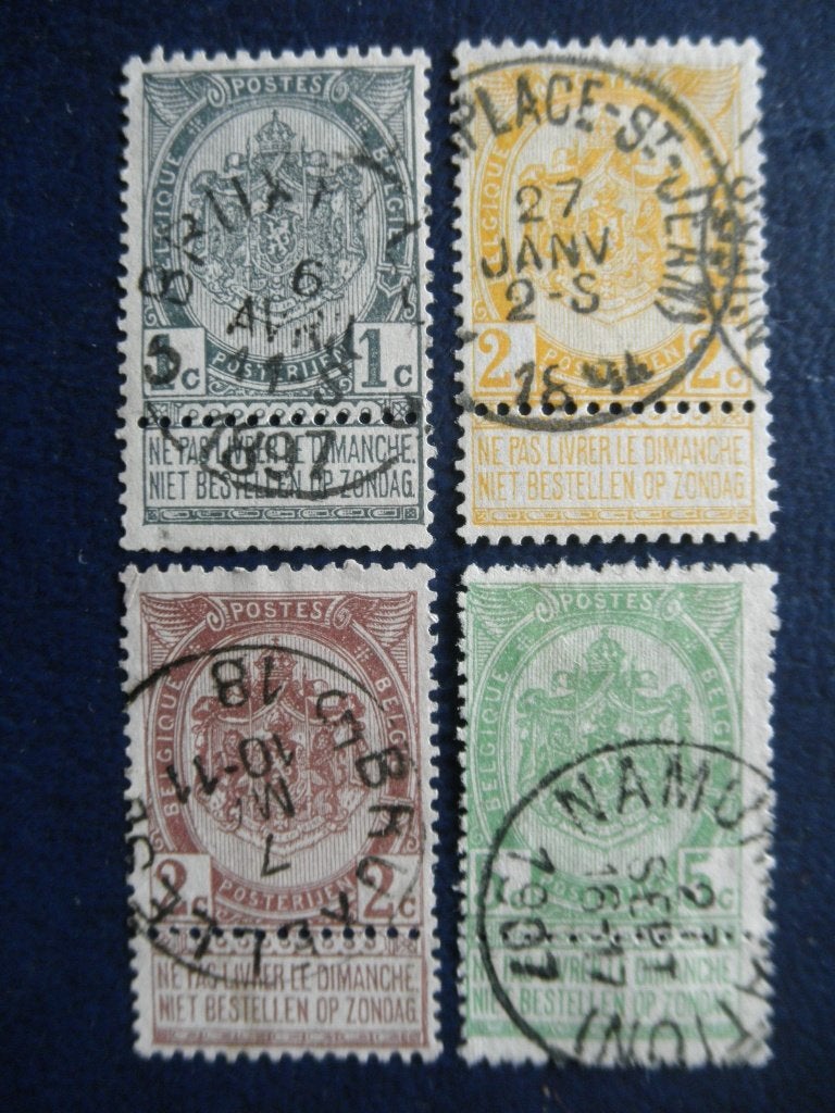 Postzegels België 1893-1894 staatswapen - cw. 2,50., Postzegels en Munten, Ophalen of Verzenden, Gestempeld