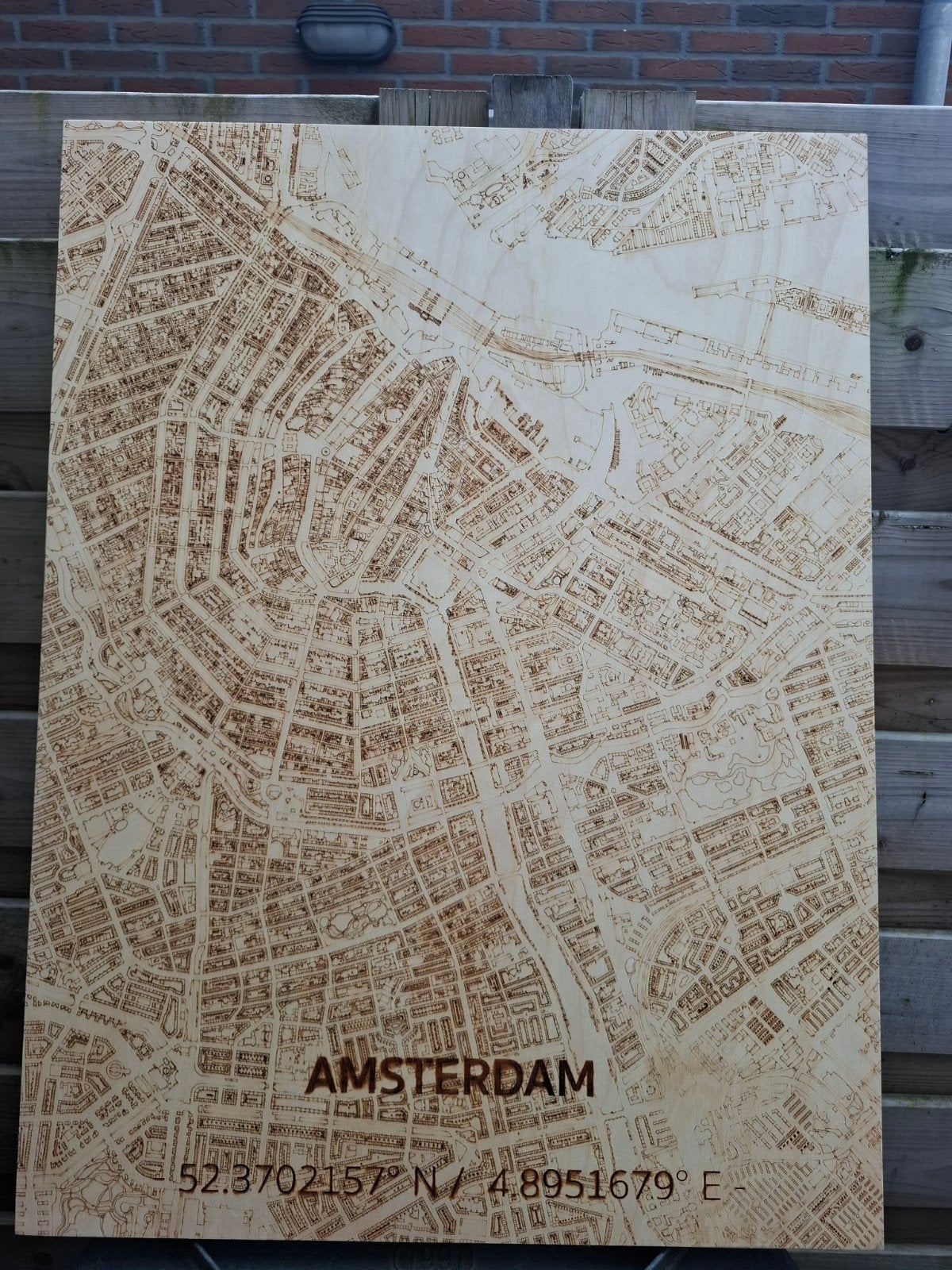 Kaart Amsterdam Brandthout, Ophalen, Schilderij, Zo goed als nieuw, 50 cm