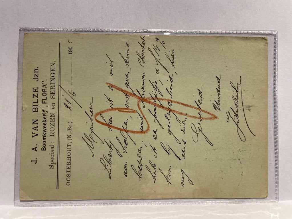 Briefkaart - Oosterhout - J.A. van Bilze Jzn., Verzenden, Voor 1920, Gelopen, Noord-Brabant