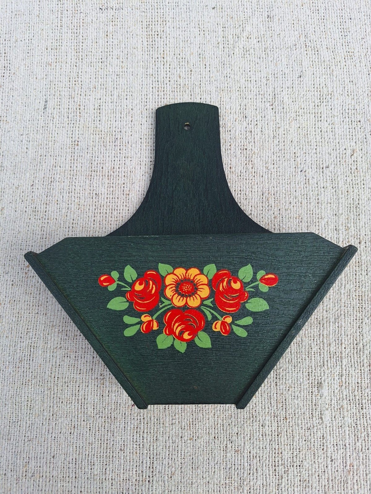 vintage groene houten koffiefilterhoder Emsa bloemdecor, Verzamelen, Ophalen of Verzenden