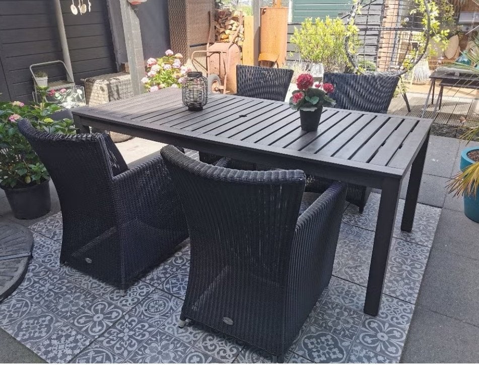 Tuinset.. Tafel van Ikea..stoelen van Grand Garden, Ophalen, Nieuw, Rechthoekig, Teakhout