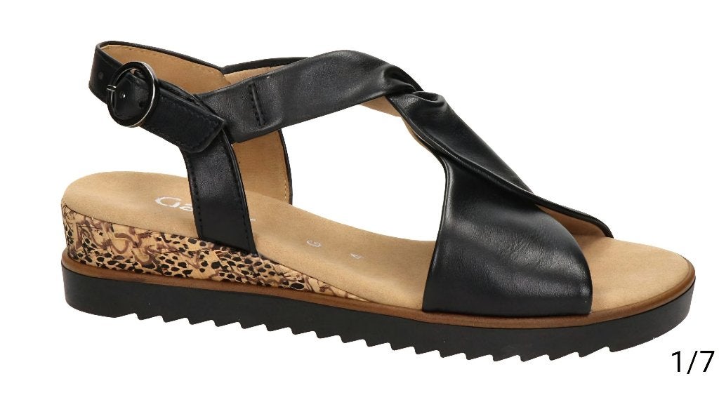 Gabor sandaal, Zwart, Gabor, Zo goed als nieuw, Sandalen of Muiltjes