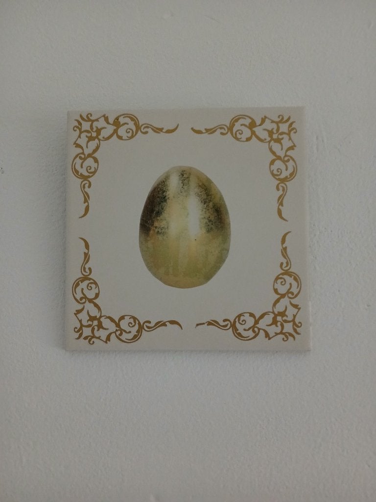 tegel het gouden ei 15x15 cm., Meerkleurig, Overige stijlen, Nieuw, Ophalen of Verzenden