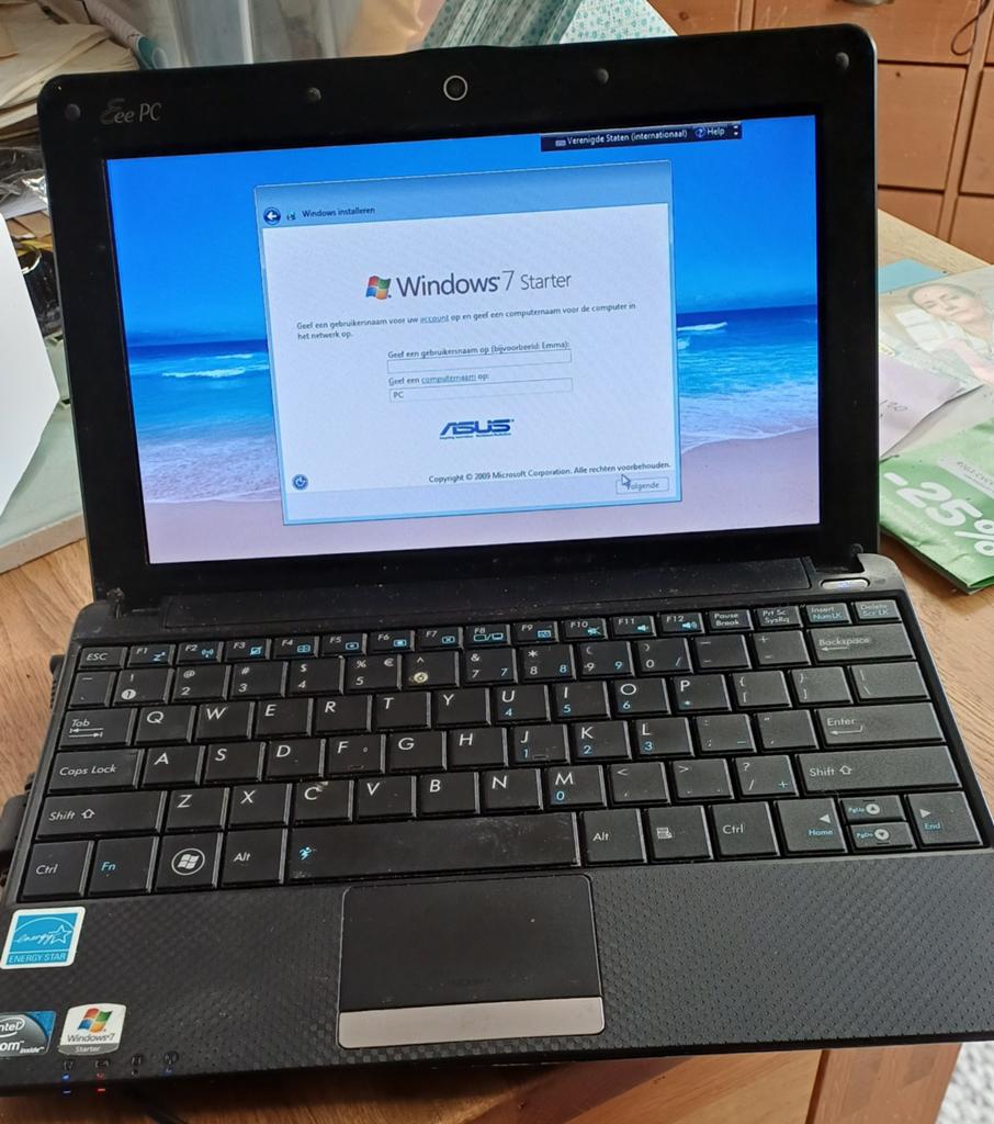 Asus Eee PC 1001PXD met Windows 7 Starter, Computers en Software, Windows Laptops, Gebruikt, 2 tot 3 Ghz, Ophalen of Verzenden