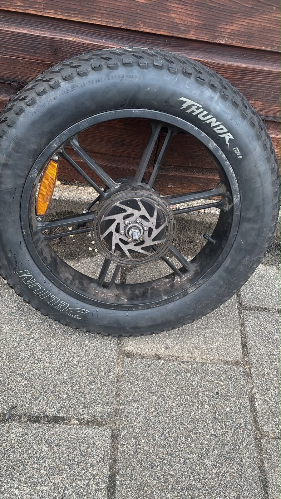 Achterwiel fatbike met band en schijfrem, Fietsen en Brommers, Fietsonderdelen, Gebruikt, Fatbike, Rubber, Ophalen
