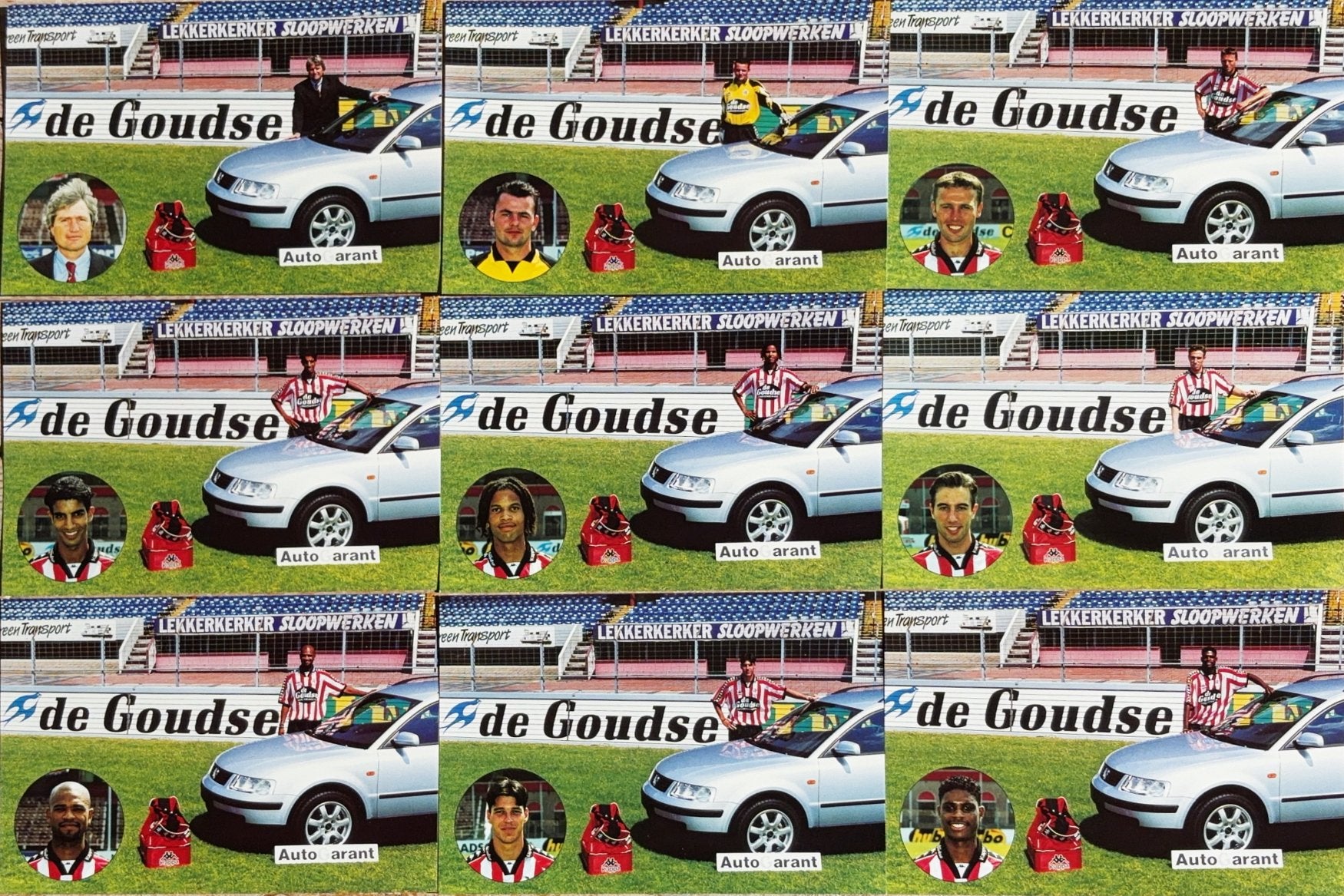 9 Spelerskaarten Sparta Rotterdam - seizoen 1997/1998, Verzenden, Zo goed als nieuw, Sparta, Spelerskaart