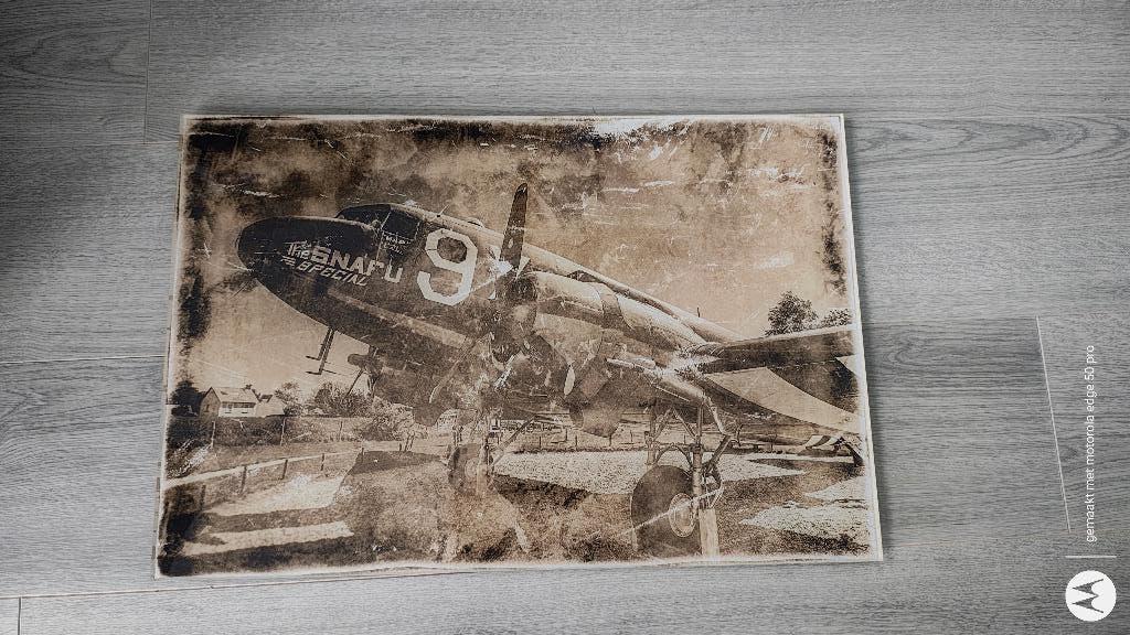dc3 foto 60x40 plexiglas, Verzamelen, Ophalen, Zo goed als nieuw, Kaart, Foto of Prent