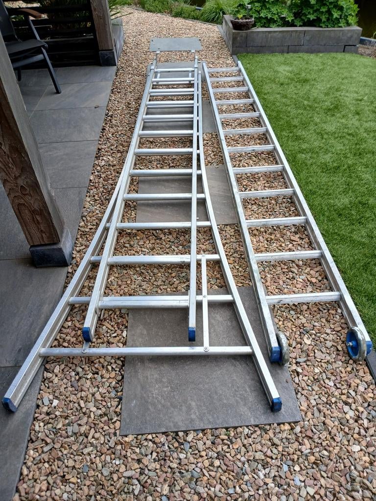 Solide B-3201 Professionele Polyester Gecoate Ladder 3x12, Doe-het-zelf en Verbouw, Ladders en Trappen, Ophalen