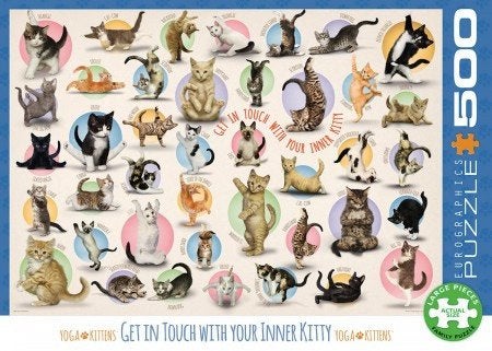 Eurographics - Yoga Kittens - 500XL stukjes, Ophalen of Verzenden, 500 t/m 1500 stukjes, Nieuw