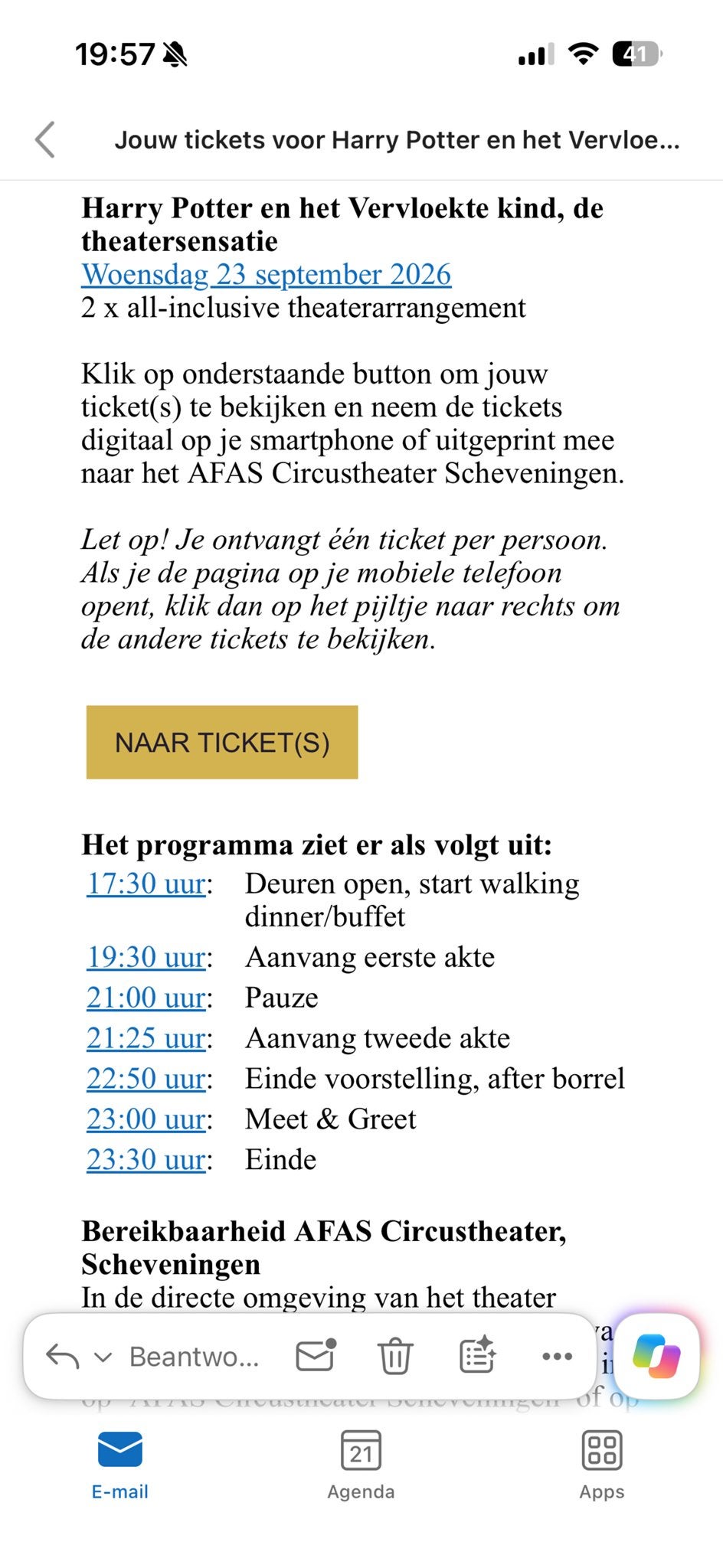 2 kaartjes all- inclusive arrangement harry potter, Tickets en Kaartjes