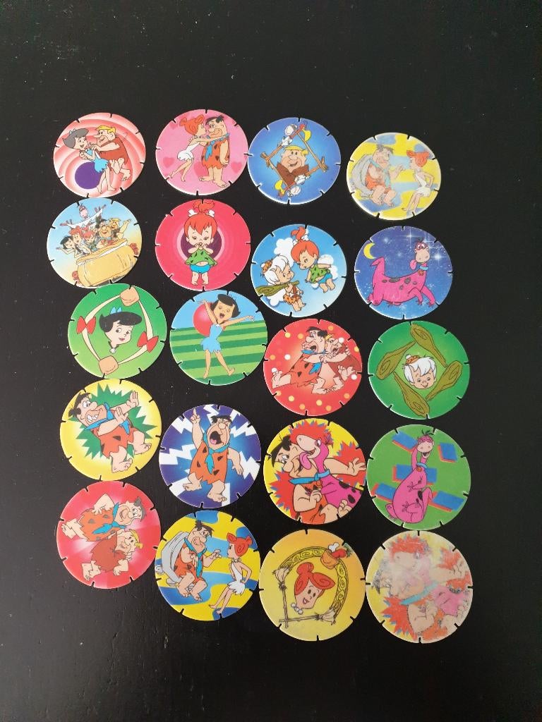 20 Jamin - Jam Caps - Flinstone - Serie 1 t/m 25 (K), Verzamelen, Flippo's, Ophalen of Verzenden, Losse flippo's