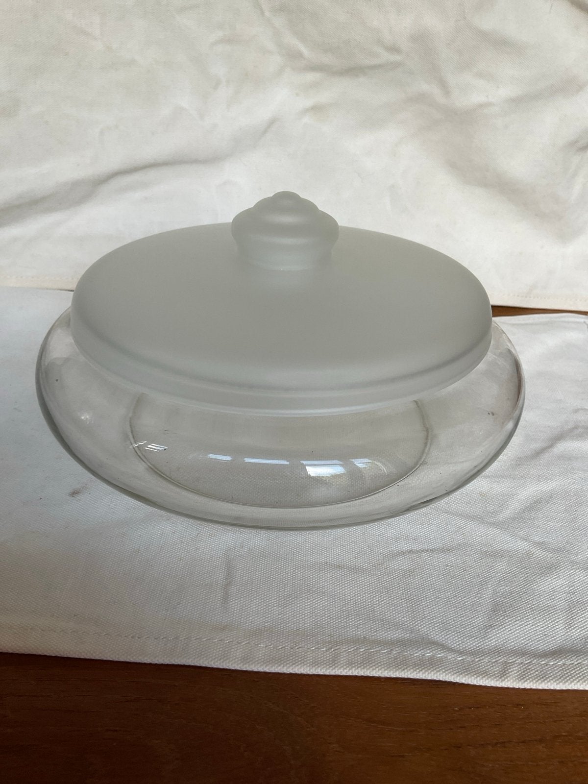 Blokker Glazen koektrommel met matte deksel, Antiek en Kunst, Ophalen of Verzenden