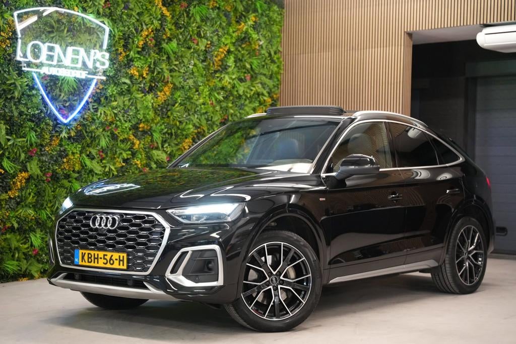 Audi Q5 Sportback 55 TFSI e S edition / Pano / B&O / Trekhaa, Auto's, Audi, Automaat, Gebruikt, 4 cilinders, Zwart