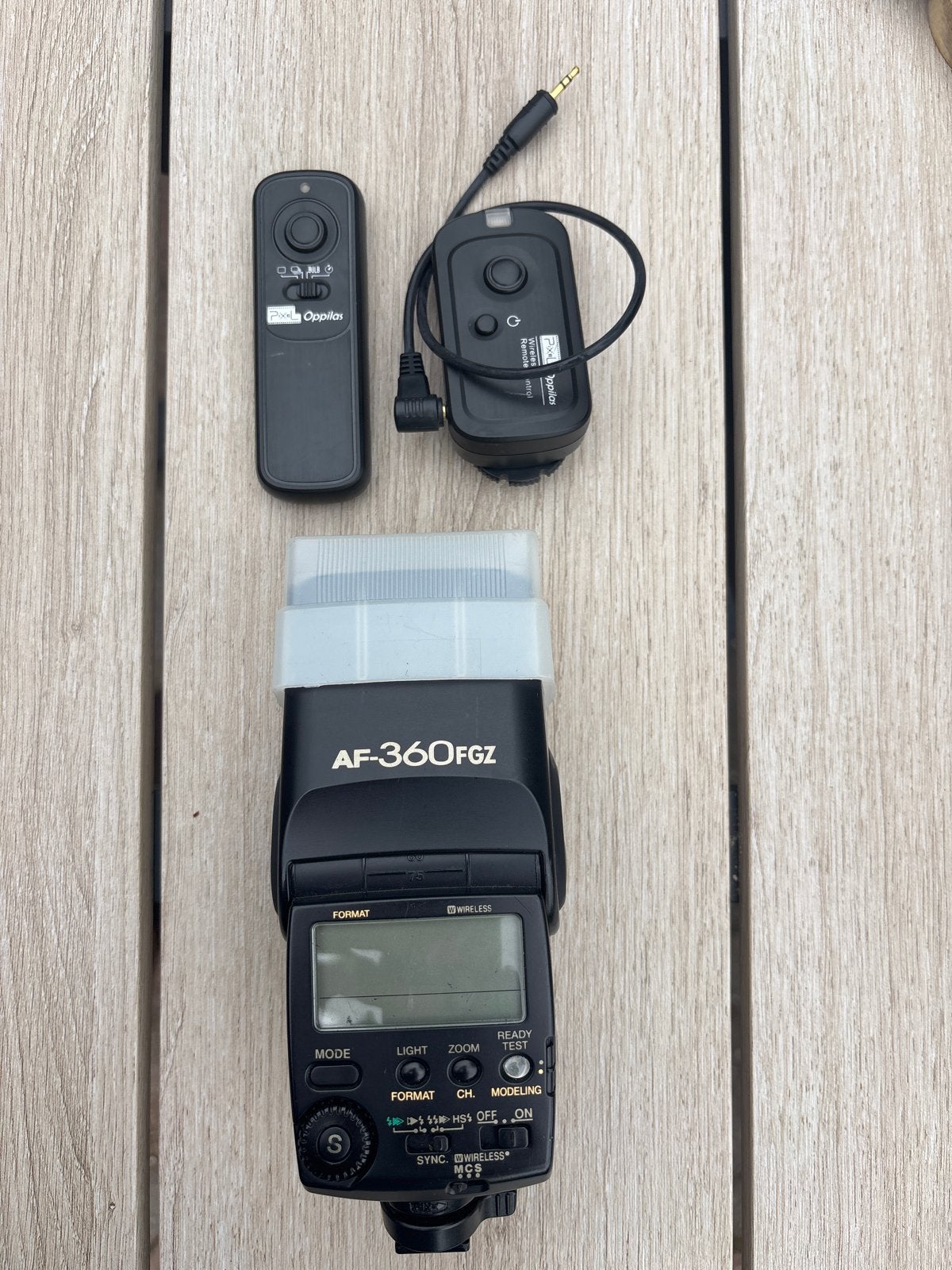 Flitser AF-360FGZ met draadloze afstandsbediening, Audio, Tv en Foto, Fotografie | Flitsers, Gebruikt, Externe flitser, Draadloos