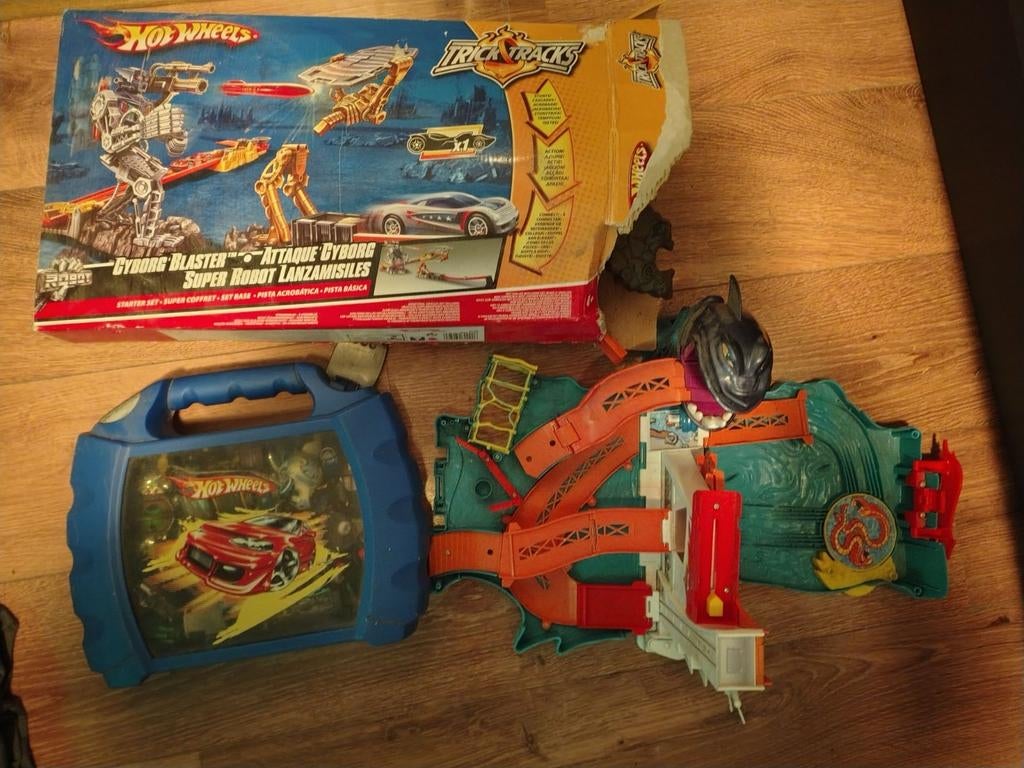 Hot Wheels Autootjes met 2 Banen en Opbergkoffer, Ophalen of Verzenden