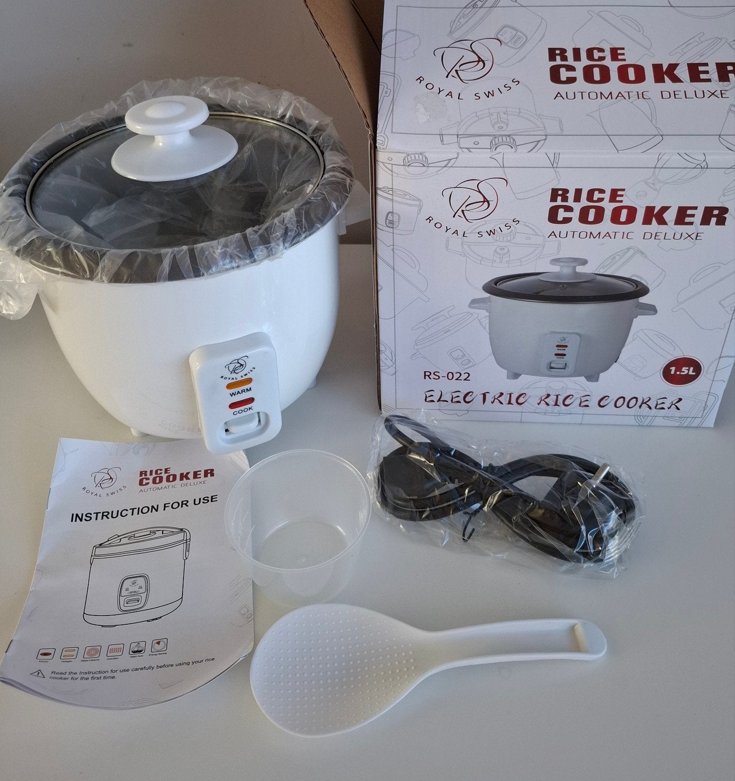 Royal Swiss Automatische Rijstkoker - 1.5L - RS-022, Ophalen of Verzenden, Nieuw
