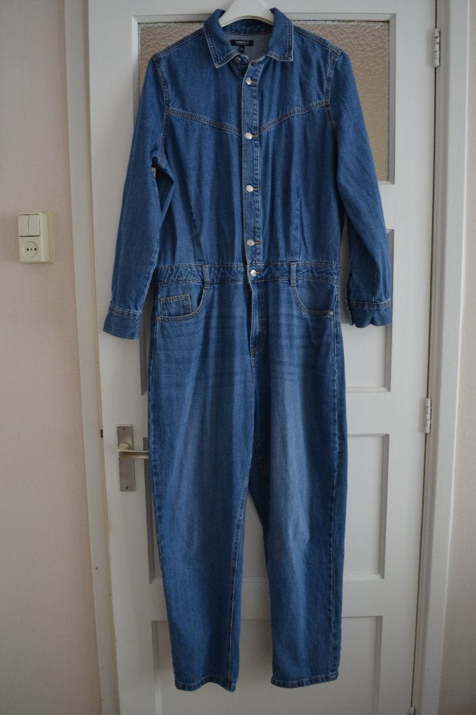 Jumpsuit spijkerstof maat 44, Blauw, Maat 42/44 (L), Ophalen of Verzenden, Zo goed als nieuw
