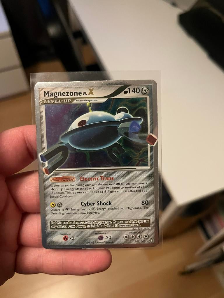 Pokémon Kaart Magnezone LV.X (140 HP), Ophalen of Verzenden, Gebruikt, Losse kaart, Foil