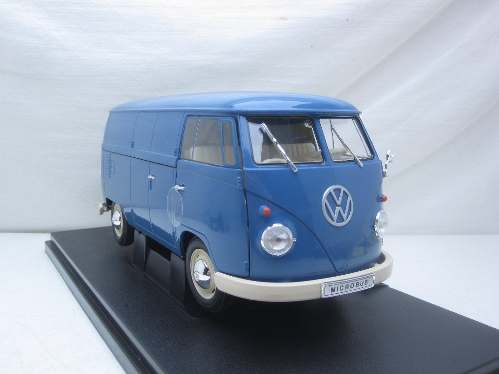 Volkswagen Transporter T1 Bestel 1963 blauw 1:18 Welly, Ophalen of Verzenden, Nieuw, Auto, Welly