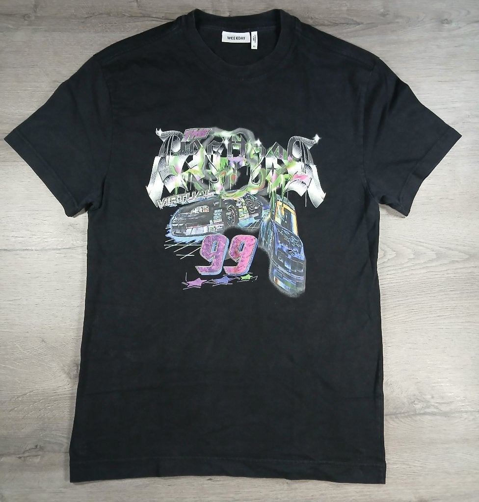 Weekday Printed T-shirt, Zwart, Ophalen of Verzenden, Zo goed als nieuw, Weekday