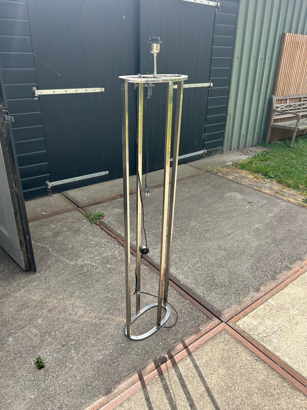 Zilverkleurige staanlamp voet 140 cm, personaliseerbaar, Ophalen, Gebruikt, 100 tot 150 cm, E27 (groot)